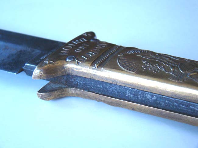 A RARE Civil War period BOWIE Knife by George Wostenholm, Sheffield, with FABULOUS brass handle circa 1861 — image 7